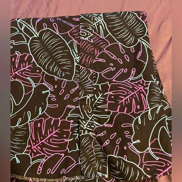 Hurley Mens Hawaiian Floral Pocket Button Down Shirt Short Sleeve Size Small - Picture 6 of 9